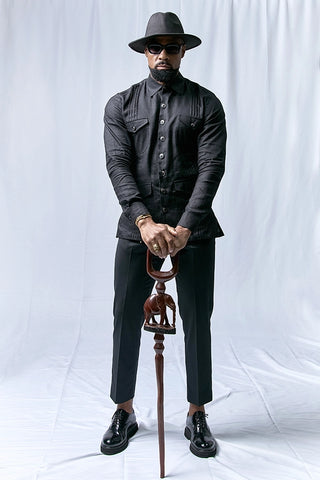 Linen Shacket With Pintucks