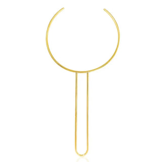 Gold necklace on a white background
