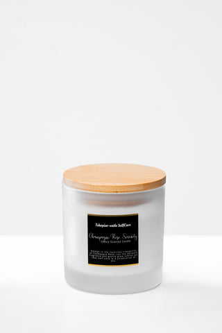 Champagne Rose Candle White candle with a wooden lid on a white background available at House of NALA