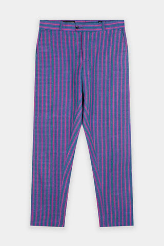 Striped blue and pink trousers by Kente Gentlemen at House of Nala