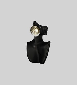 Alternate View of Ditsala Designs gold disk shaped earrings. Made of high-quality gold, these round-shaped earrings add a touch of sophistication to any look.