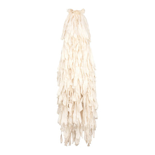 Beige tassel lampshade on a white background