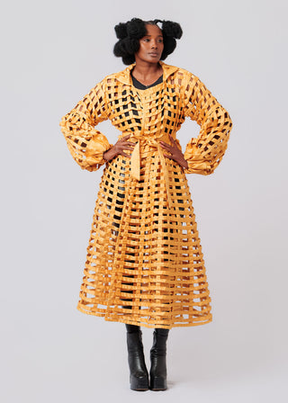 Clatural Gold Mesh Cho Jacket Dress