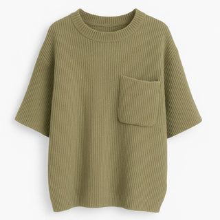 Sculpted Knit Olive Top