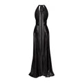 Black evening gown on a white background