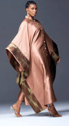 Model wears the NALA Prive Brocade Kimono for House of NALA.