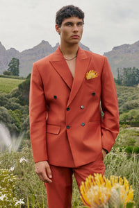 NALA Privé Orange Double Breasted Blazer