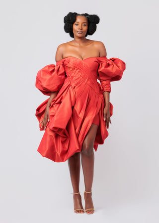 Orange Draped Gown