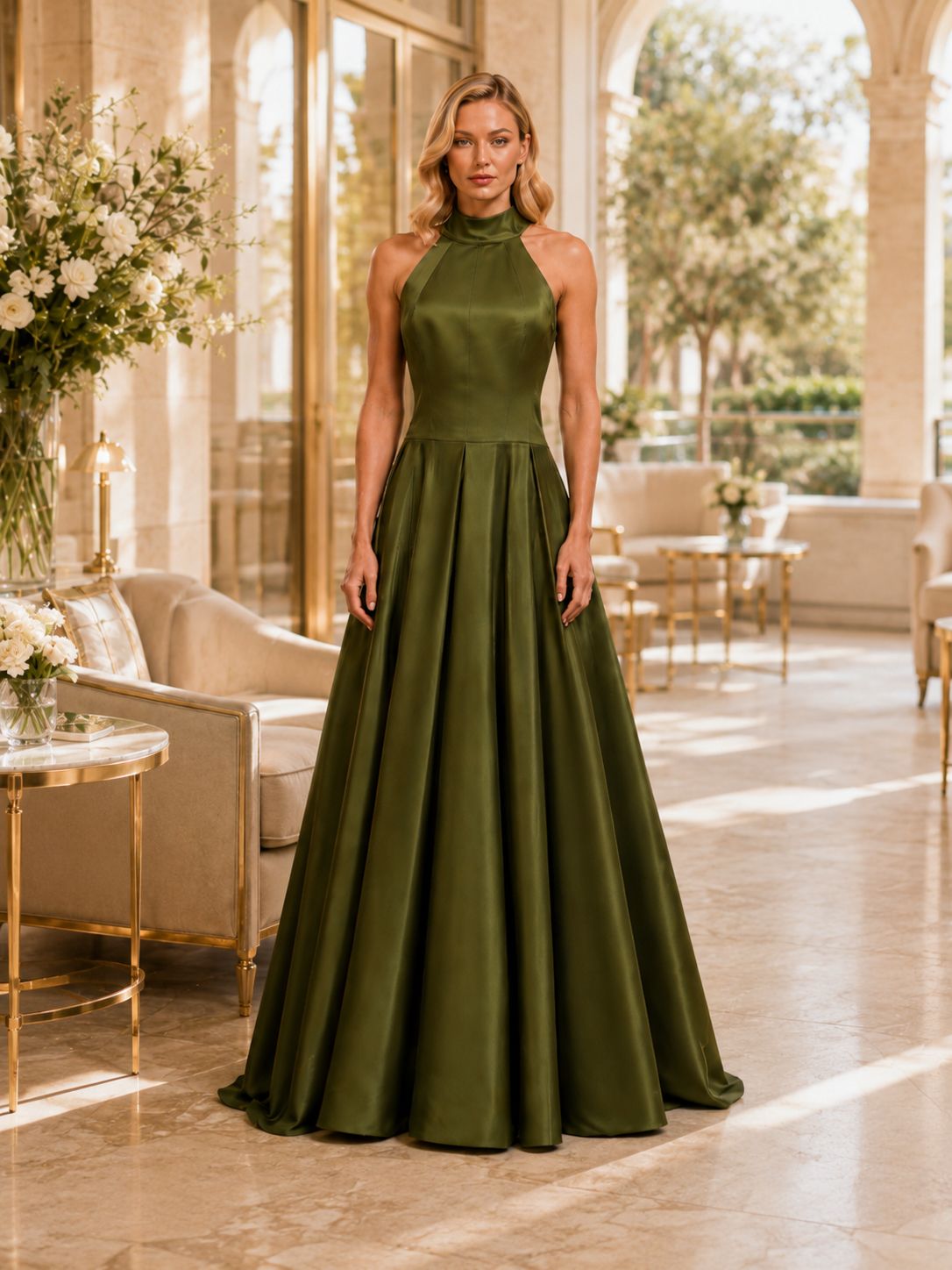 Halter Neck Evening Dress