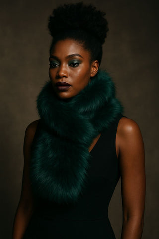 Teal Fur Snood